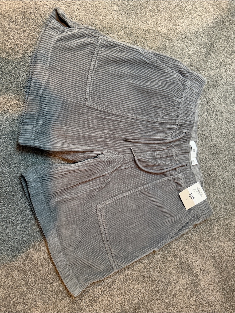 bp Gray Corduroy Drawstring Athletic Shorts